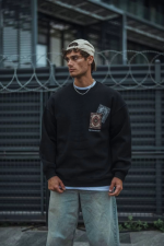Uzun Kol Bisiklet Yaka Baskılı SweatShirt - Görsel 2