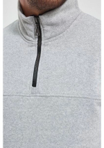 Oversize Yarım Farmuarlı Yakalı Basic SweatShirt - Görsel 3