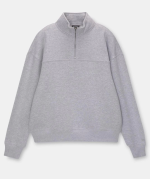 Oversize Yarım Farmuarlı Yakalı Basic SweatShirt - Görsel 4