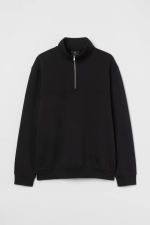 Oversize Yarım Farmuarlı Yakalı Basic SweatShirt - Görsel 2