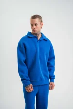 Unisex Double Oversize Patlı Yaka  SweatShirt
