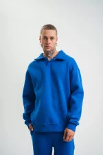 Unisex Double Oversize Patlı Yaka  SweatShirt - Görsel 3