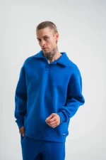Unisex Double Oversize Patlı Yaka  SweatShirt - Görsel 4