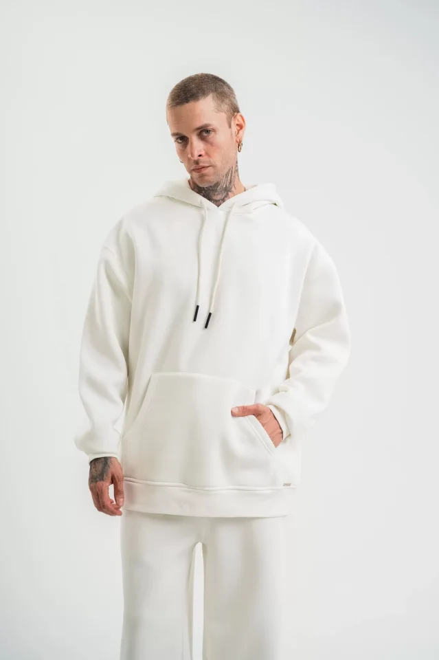 33ece192e9ee26d1d12d5cdb6bda57a8_81766-0.jpg Unisex Double Oversize Kapşonlu Basic SweatShirt - Görsel 1