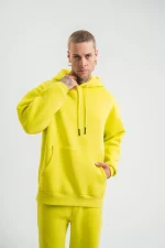 Unisex Double Oversize Kapşonlu Basic SweatShirt - Görsel 4