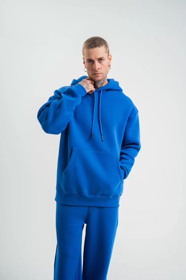 33ece192e9ee26d1d12d5cdb6bda57a8_81782-0.jpg Unisex Double Oversize Kapşonlu Basic SweatShirt - Görsel 1