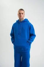 Unisex Double Oversize Kapşonlu Basic SweatShirt - Görsel 4