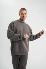 Uzun Kol Bisiklet Yaka Basic SweatShirt - Görsel 3