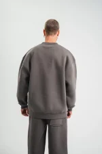 Uzun Kol Bisiklet Yaka Basic SweatShirt - Görsel 4