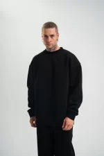 Uzun Kol Bisiklet Yaka Basic SweatShirt - Görsel 4