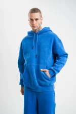 Unisex Double Oversize Kapşonlu Yıkamalı SweatShirt