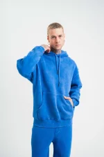 Unisex Double Oversize Kapşonlu Yıkamalı SweatShirt - Görsel 4
