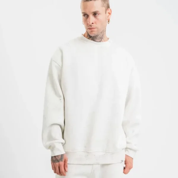 Unisex Uzun Kol Bisiklet Yaka Yıkamalı SweatShirt