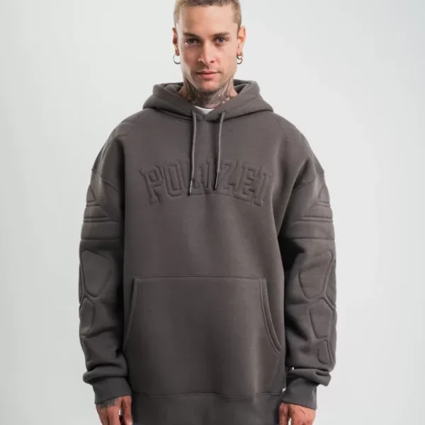 Double Oversize Kapşonlu Nakışlı SweatShirt