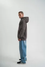 Double Oversize Kapşonlu Nakışlı SweatShirt - Görsel 3