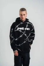 POLIZEI Premium Kalite Kapşonlu Varak Ve Pano Baskılı SweatShirt