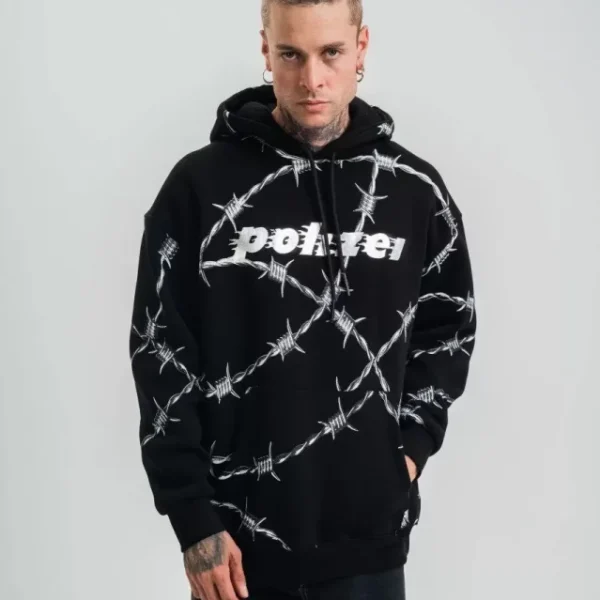 POLIZEI Premium Kalite Kapşonlu Varak Ve Pano Baskılı SweatShirt
