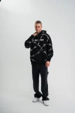 POLIZEI Premium Kalite Kapşonlu Varak Ve Pano Baskılı SweatShirt - Görsel 2