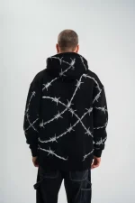 POLIZEI Premium Kalite Kapşonlu Varak Ve Pano Baskılı SweatShirt - Görsel 4