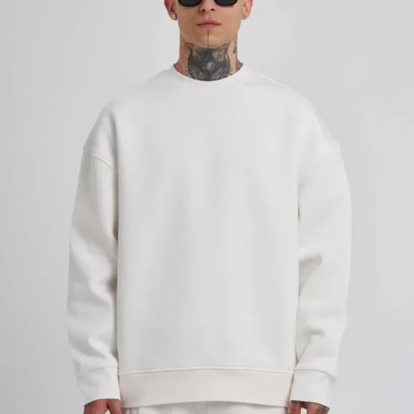 Unisex Biskilet Yaka Üç İplik SweatShirt