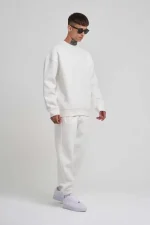 Unisex Biskilet Yaka Üç İplik SweatShirt - Görsel 2