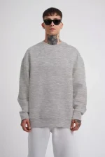Unisex Biskilet Yaka Üç İplik SweatShirt