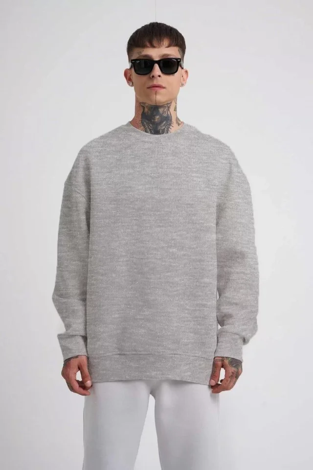 33ece192e9ee26d1d12d5cdb6bda57a8_82219-0.jpg Unisex Biskilet Yaka Üç İplik SweatShirt - Görsel 1