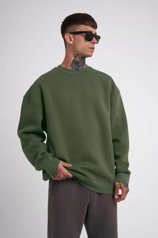 33ece192e9ee26d1d12d5cdb6bda57a8_82237-0.jpg Unisex Biskilet Yaka Üç İplik SweatShirt - Görsel 1