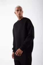 Unisex Biskilet Yaka Üç İplik SweatShirt