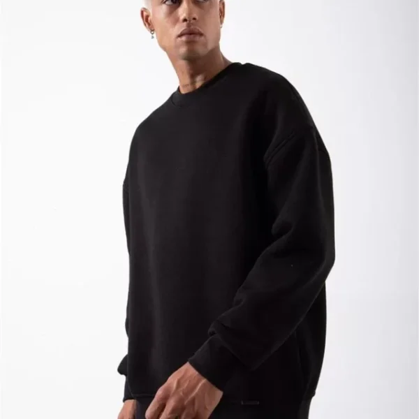 Unisex Biskilet Yaka Üç İplik SweatShirt