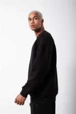 Unisex Biskilet Yaka Üç İplik SweatShirt - Görsel 4