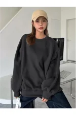 Düz Bisiklet Yaka Sweat