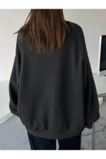 Düz Bisiklet Yaka Sweat - Görsel 2
