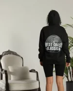 Unisex Sırt Baskılı Kapüşonlu Üç İplik Oversize Sweatshirt - Görsel 2
