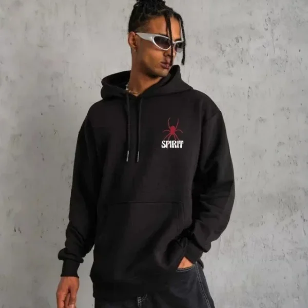 Unisex Kapşonlu Baskılı Sweetshirt