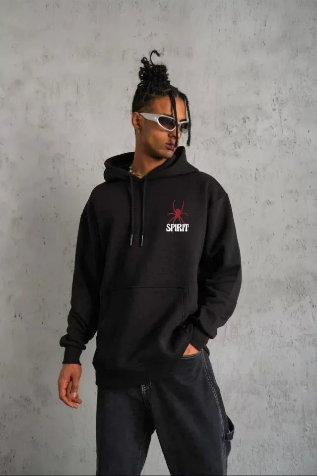 33ece192e9ee26d1d12d5cdb6bda57a8_82415-0.jpg Unisex Kapşonlu Baskılı Sweetshirt - Görsel 1