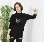 Unisex Bisiklet Yaka Baskılı Dokuma Triko - Görsel 2