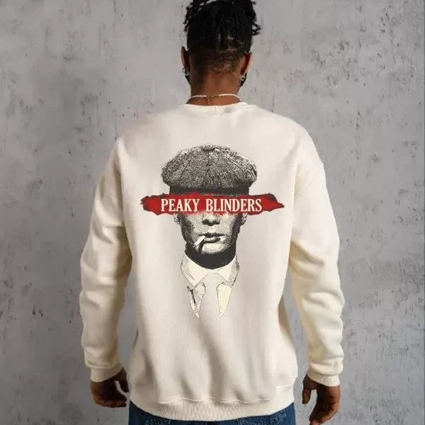 Unisex Bisiklet Yaka Baskılı Oversize Sweatshirt