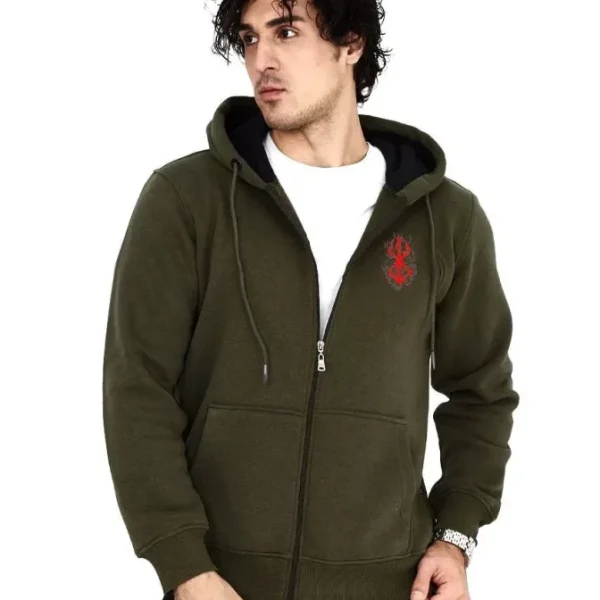 Unisex Baskılı Tam Fermuarlı Kapşonlu SweatShirt