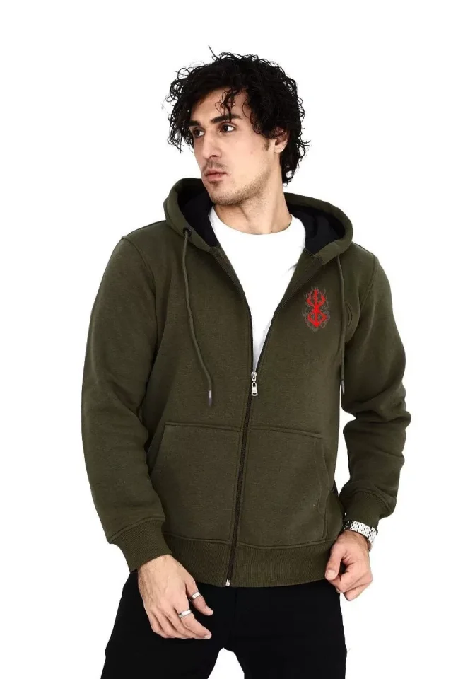 33ece192e9ee26d1d12d5cdb6bda57a8_82494-0.jpg Unisex Baskılı Tam Fermuarlı Kapşonlu SweatShirt - Görsel 1