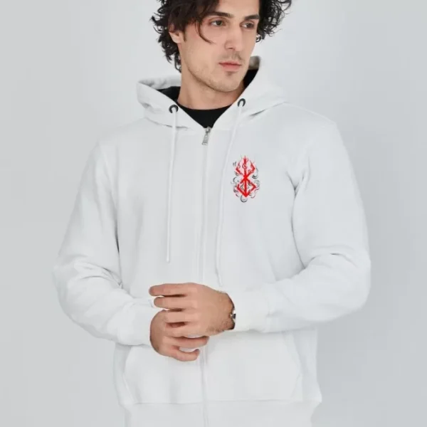 Unisex Baskılı Tam Fermuarlı Kapşonlu SweatShirt
