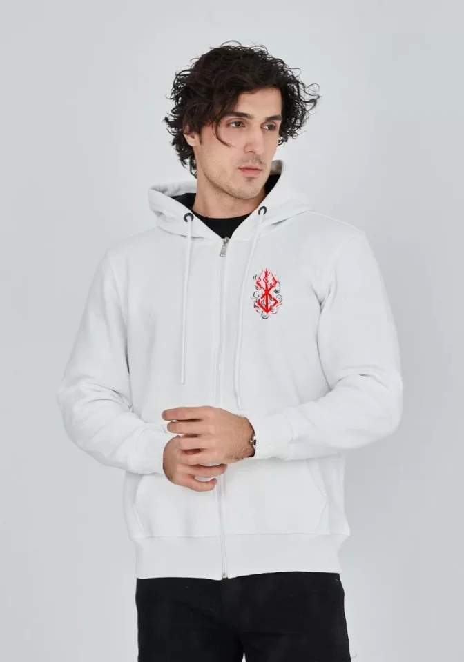 33ece192e9ee26d1d12d5cdb6bda57a8_82501-0.jpg Unisex Baskılı Tam Fermuarlı Kapşonlu SweatShirt - Görsel 1