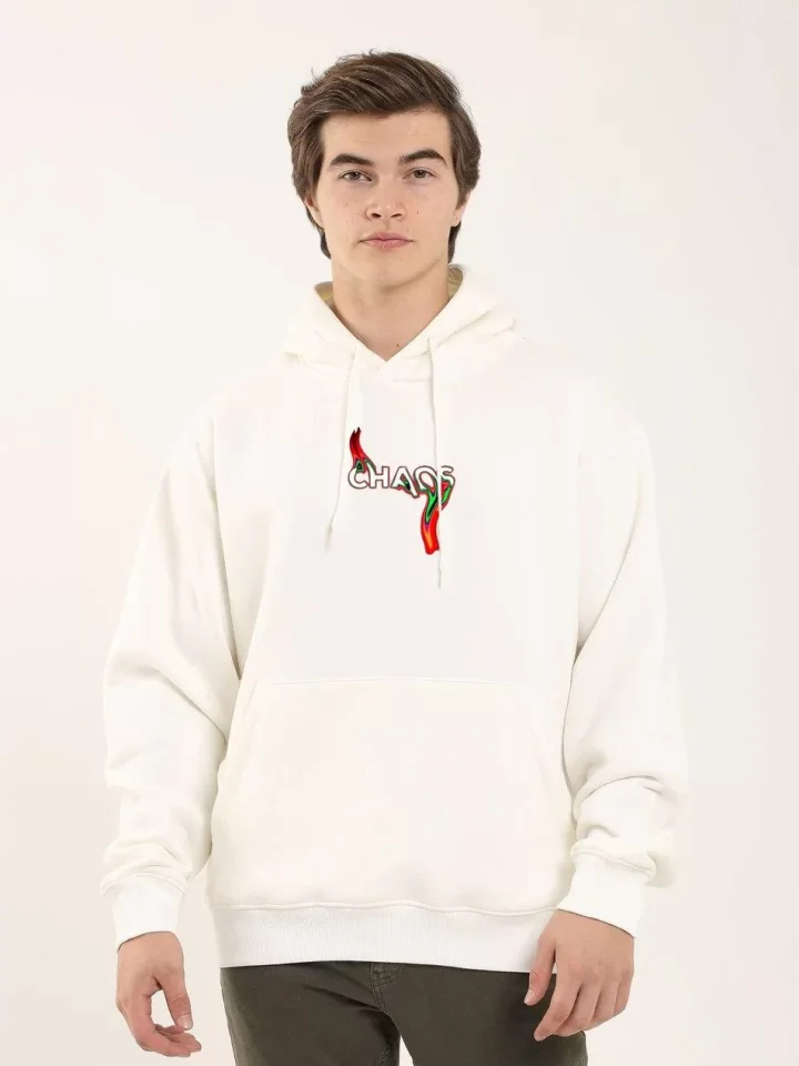 33ece192e9ee26d1d12d5cdb6bda57a8_82546-0.jpg Unisex Baskılı Oversize Üç İplik Kapüşonlu Sweatshirt - Görsel 1