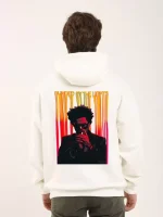 Unisex Baskılı Oversize Üç İplik Kapüşonlu Sweatshirt - Görsel 2