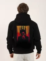 Unisex Baskılı Oversize Üç İplik Kapüşonlu Sweatshirt - Görsel 2