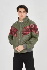 Erkek İçi Astarlı İçten Yaka Kısmı Peluşlu Suni Kumaş Vintage Ceket - Görsel 2