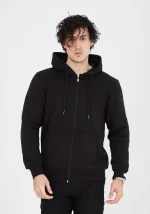 Unisex Tam Fermuarlı Kapşonlu  SweatShirt - Görsel 4