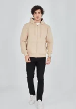 Unisex Tam Fermuarlı Kapşonlu  SweatShirt