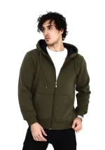 Unisex Tam Fermuarlı Kapşonlu  SweatShirt - Görsel 2