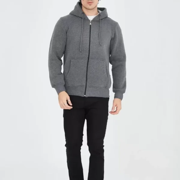Unisex Tam Fermuarlı Kapşonlu  SweatShirt